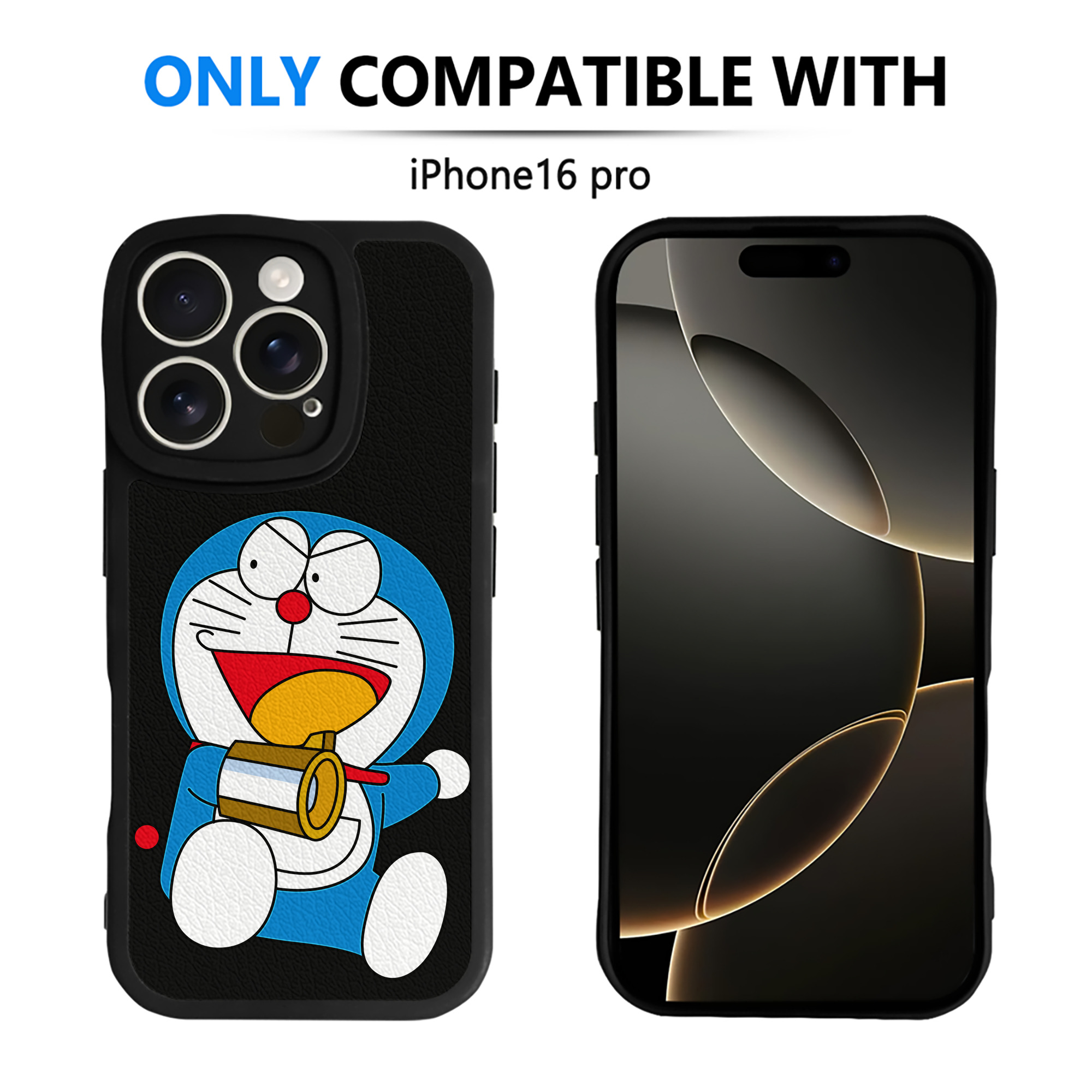 （画像用） ドラえもん Doraemon 【iPhone 16シリーズ対応】シリコンスマホケース（レザー調） 材質：シリコン